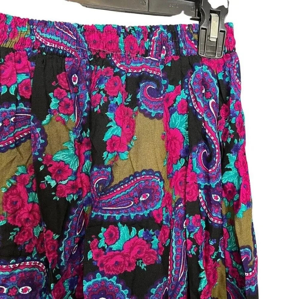 Random USA Made Vintage NWT Midi Pleated Paisley Purple Whimsigoth Skirt sz 10